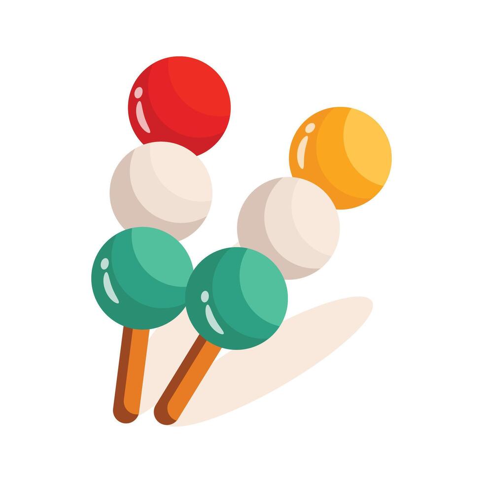An editable 3d style icon of dango balls vector