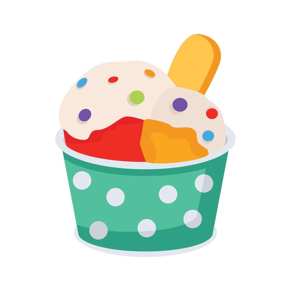 Creatively designed 3d style icon of gelato serving vector