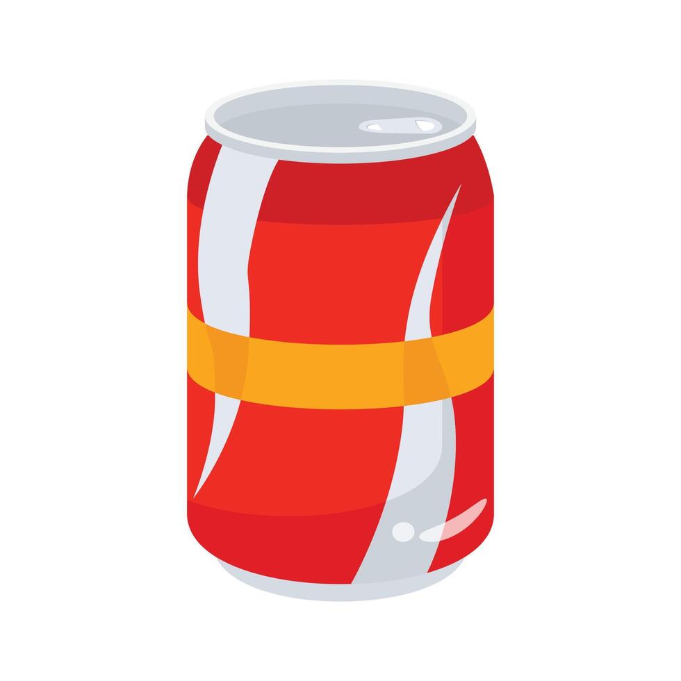 Modern yet handy 3d style icon showing soda can vector