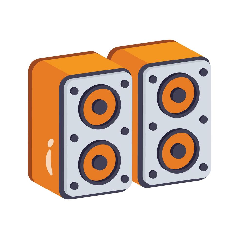 Get a glimpse of our 3d style icon showing party speakers vector
