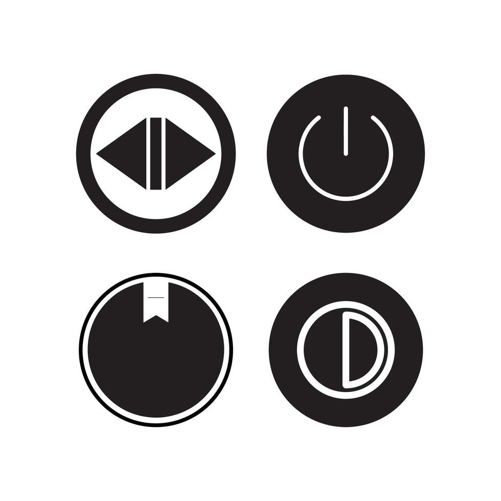Power and Control Buttons Icons. vector