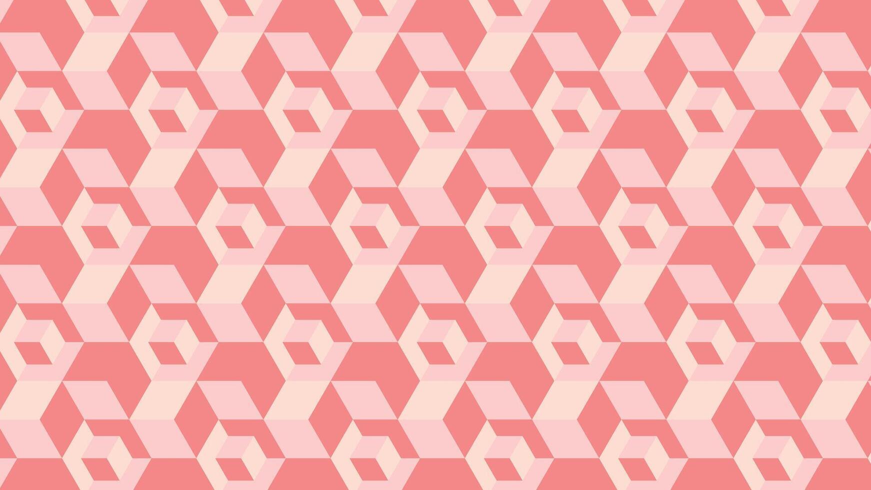 Stylish 3D cubic pattern with soft pink hues. Perfect for modern backgrounds, wallpapers, and digital designs. High-resolution abstract geometric texture. vector
