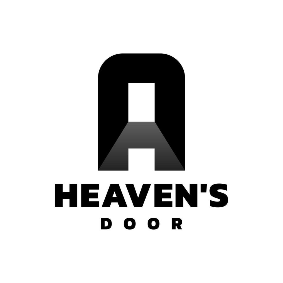 letter A with a light rays from door looks like heaven door. elegant logo for any business. light ray logo template. vector