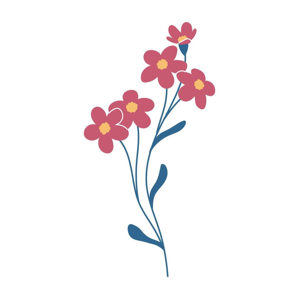 Simple illustration of red flowers. Perfect for creating minimalist and modern floral designs. vector