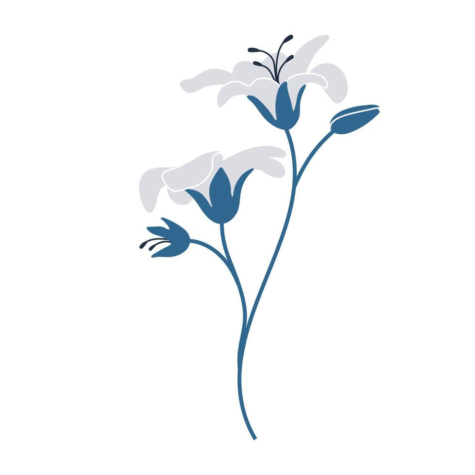 Simple illustration of white lilies. Perfect for creating minimalist and modern floral designs. vector