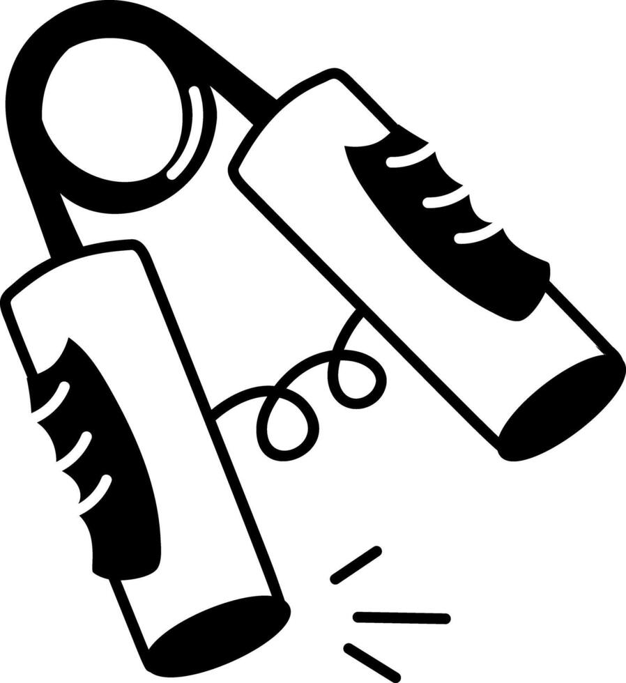 Hand gripper tool icon in doodle style vector