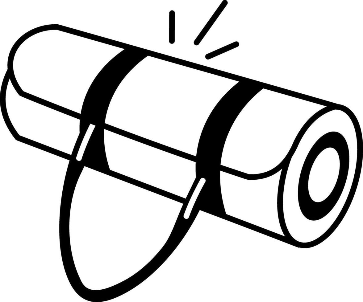 A hand drawn icon of gym mat vector