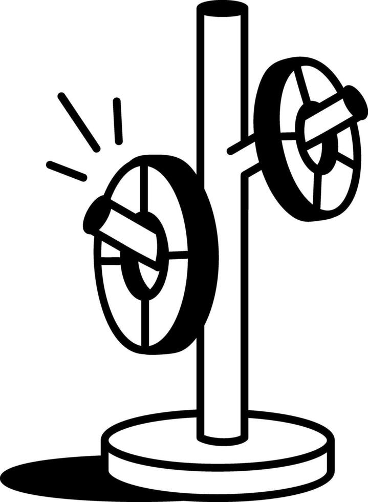 A hand drawn icon of gym weight holder vector