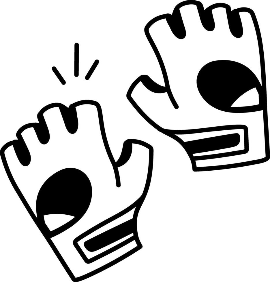 Fingerless gloves icon in hand drawn style vector