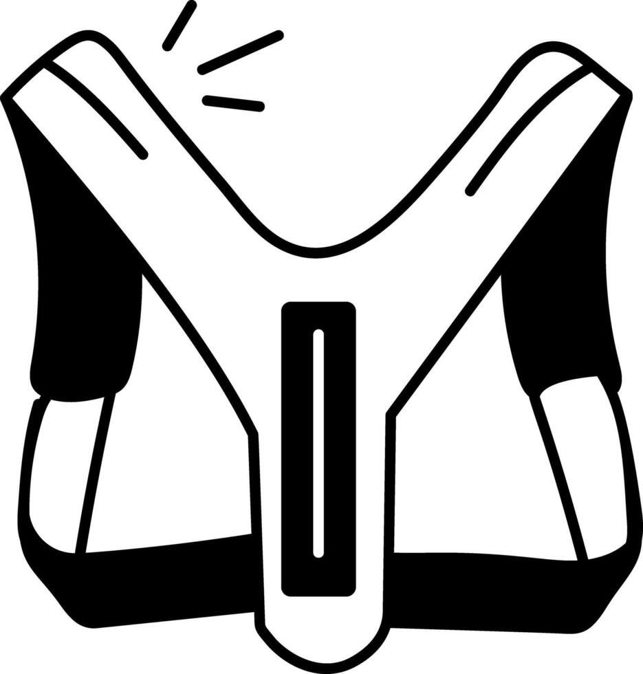 A hand drawn icon of shoulder belt vector
