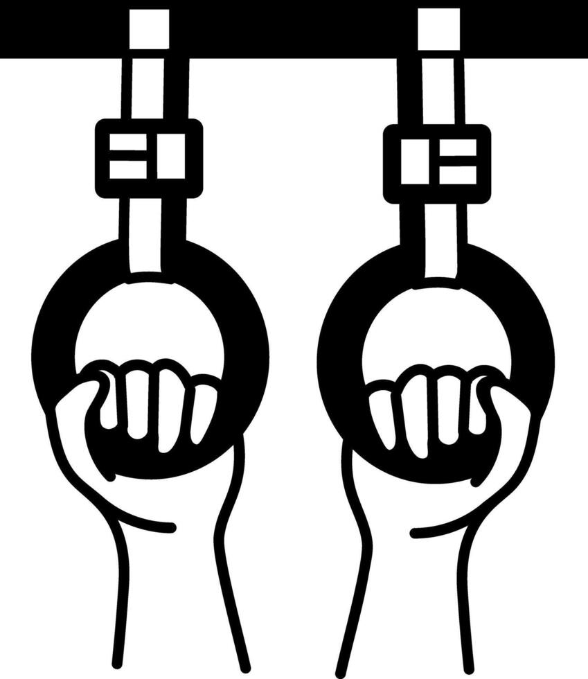 A hand drawn icon of gymnastic rings vector