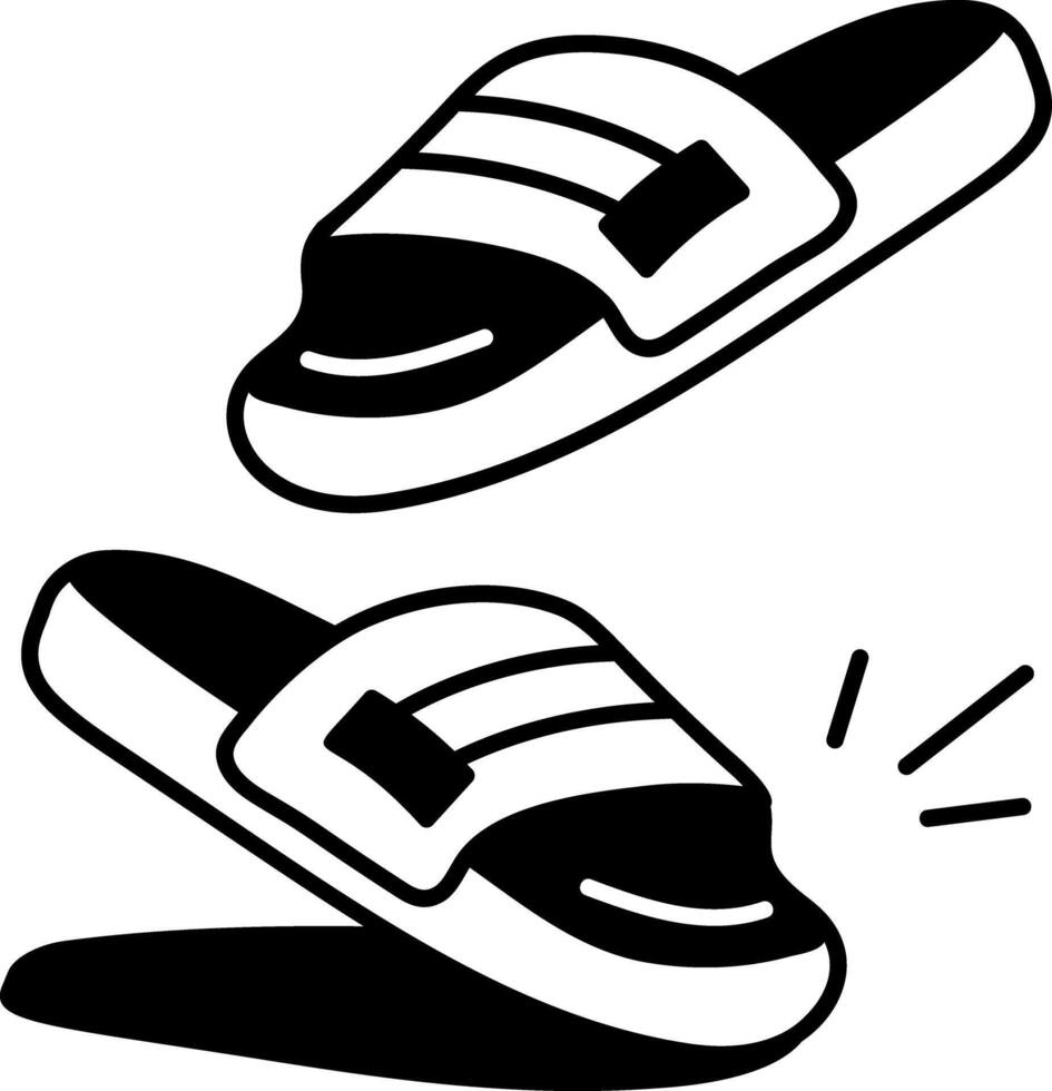 A hand drawn icon of gym slippers vector