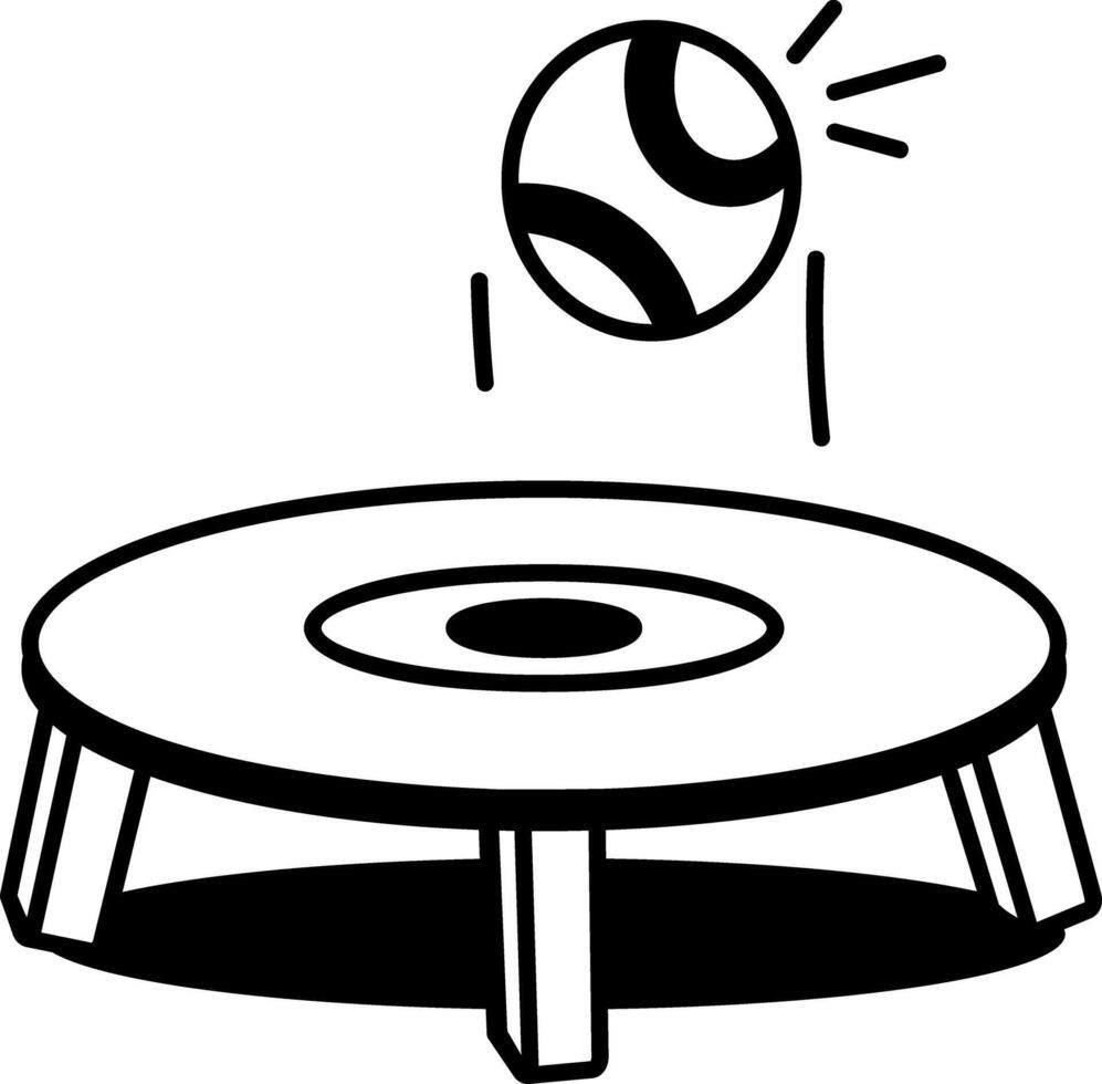 Jumping trampoline icon in doodle style vector