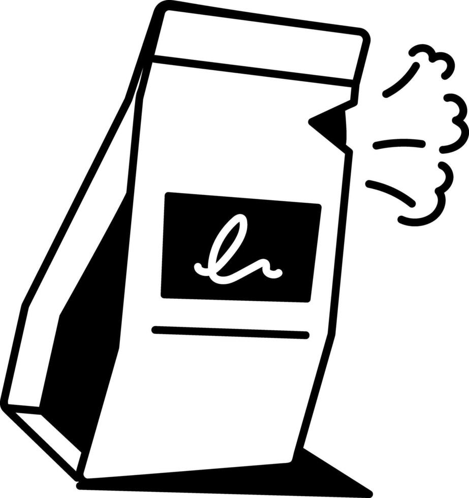 A hand drawn icon of protein powder bag vector