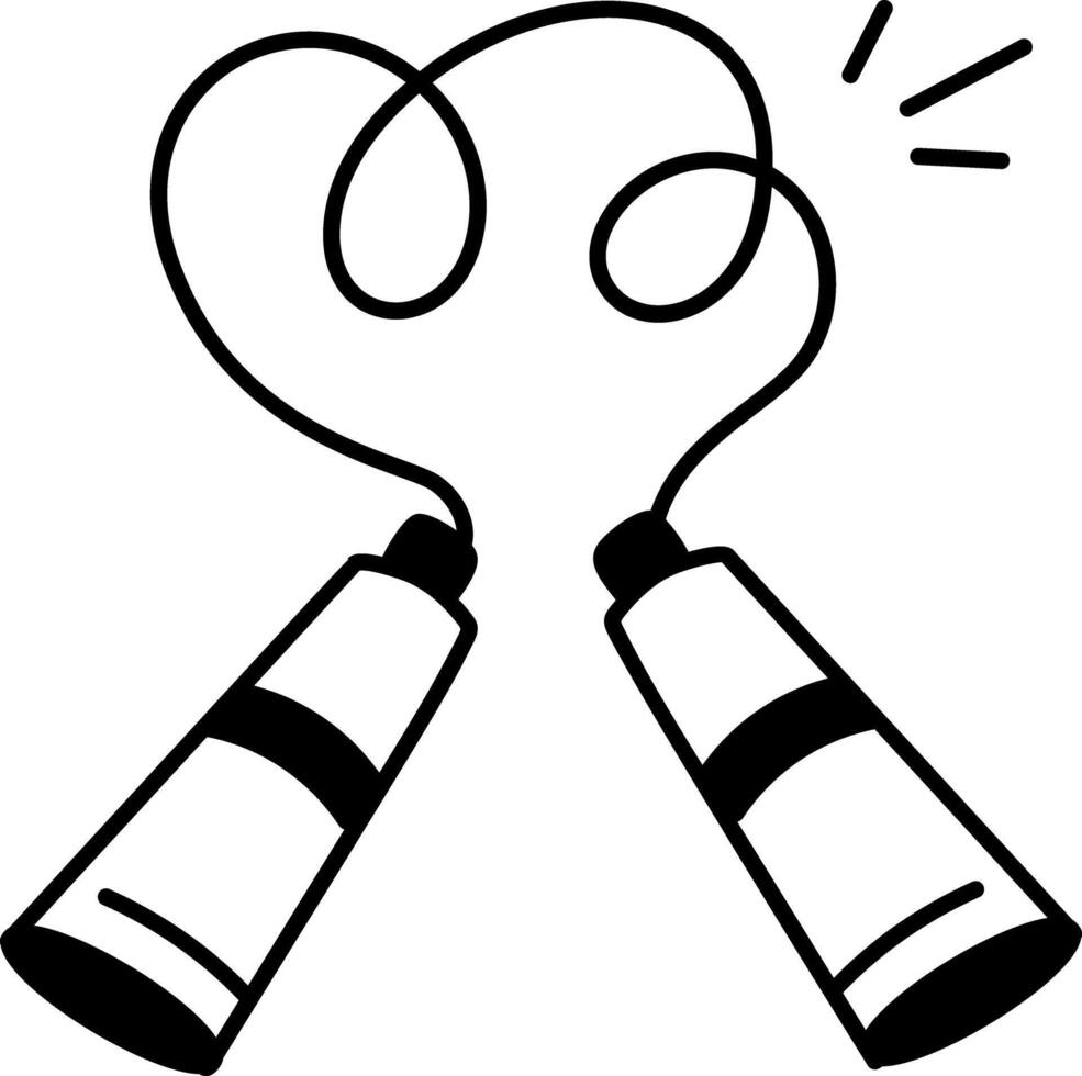 A doodle style icon of jumping rope vector