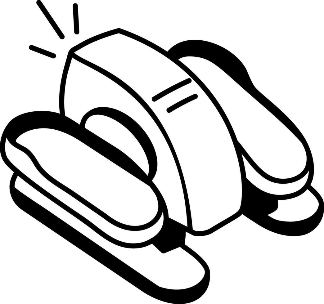 Desk elliptical icon in hand drawn style vector