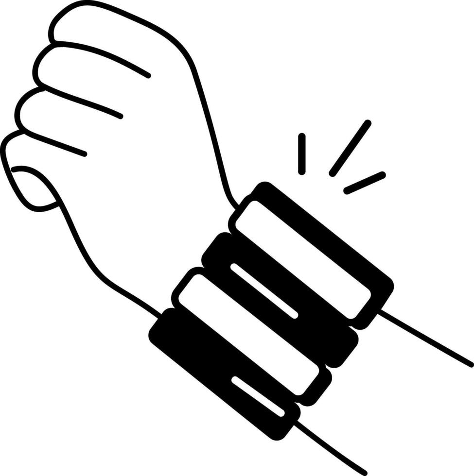 A hand drawn icon of sports wristband vector