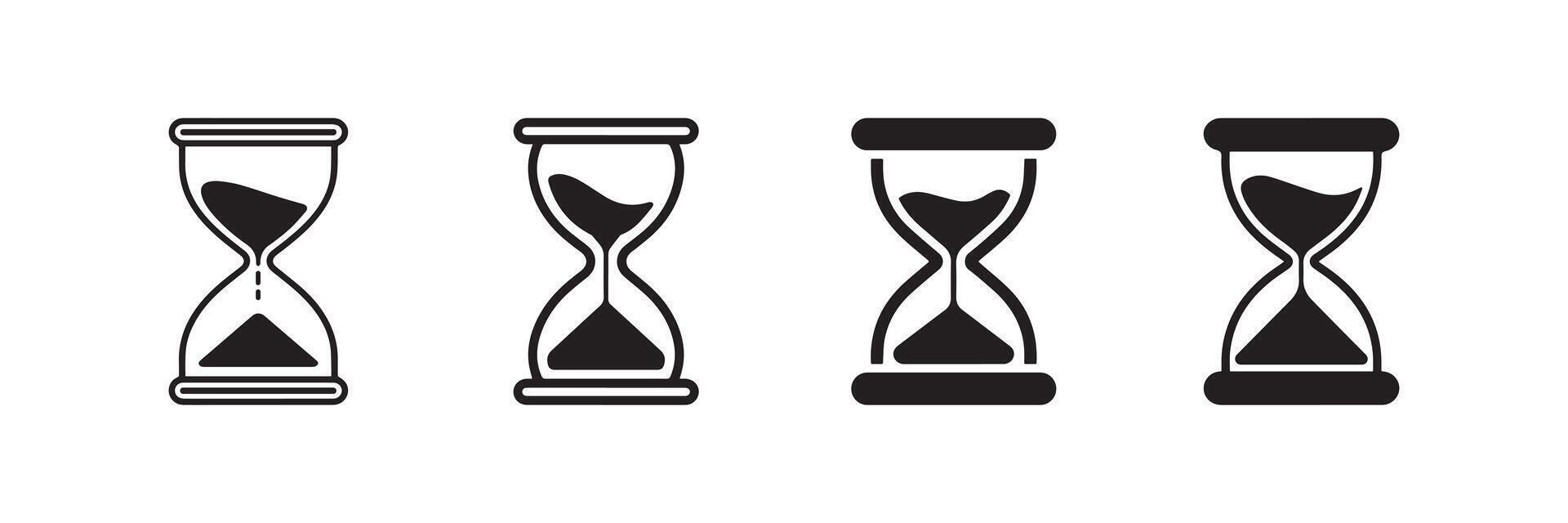 Hourglass icon set representing time management and countdown concept vector