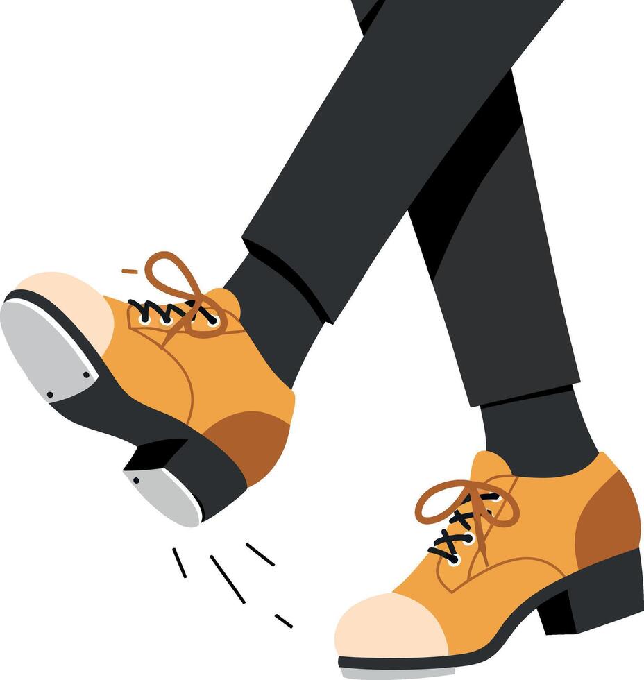 A person wearing stylish orange shoes walking confidently in a minimal illustration showcasing motion and elegance in design style art vector