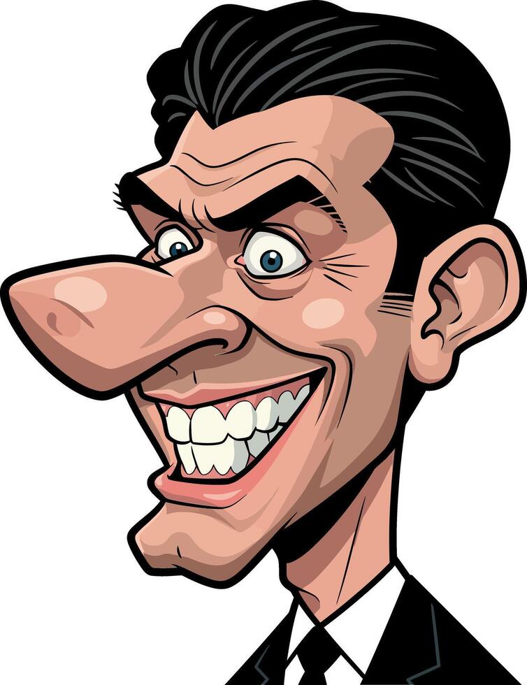 Cartoonish character with exaggerated features in a minimal style, showcasing humor and charm in illustration vector