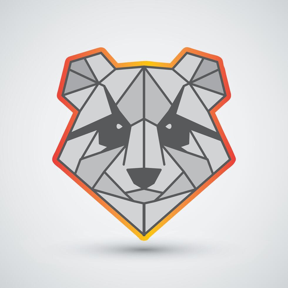 Modern panda logo can be used for company logo or clothing geometric design vector