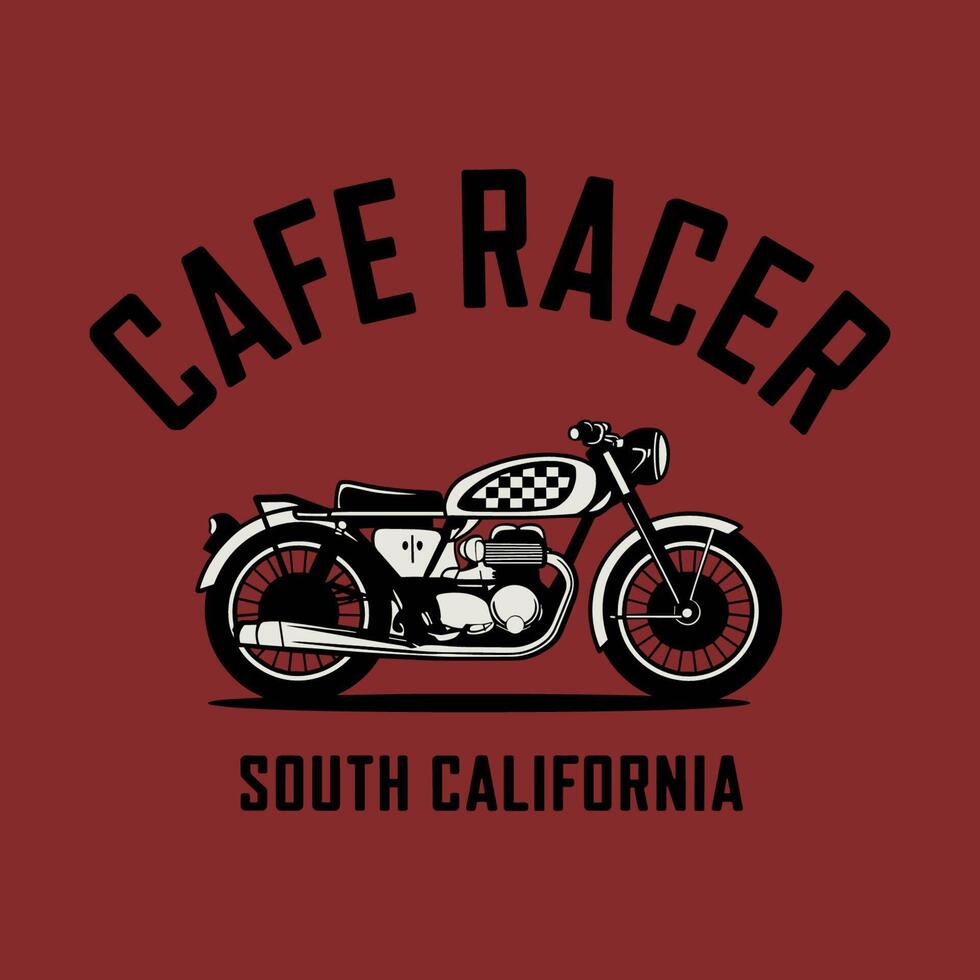 A red and black logo for cafe racer vector