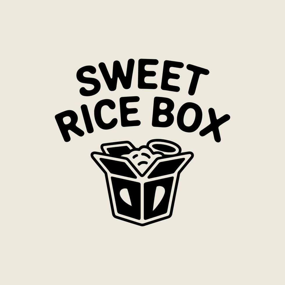 Sweet rice box minimalist logo vector