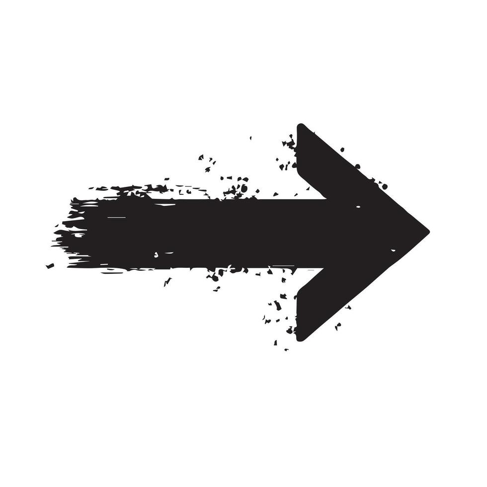 Classic Arrow with Worn Effect vector
