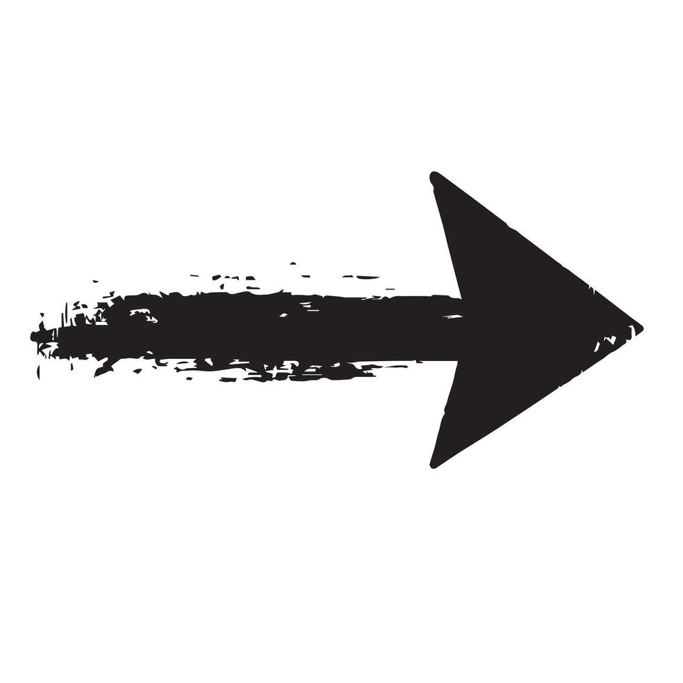 Bold Painted Arrow with Grunge vector