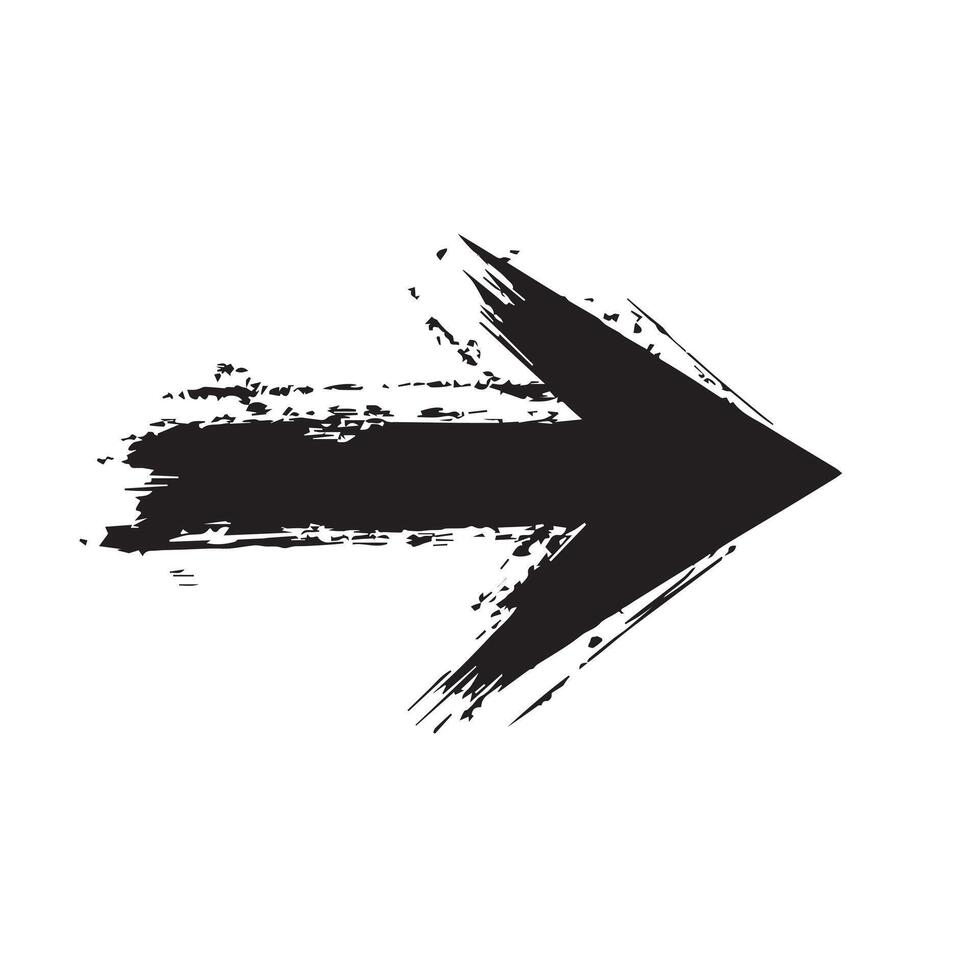 Sketched Arrow Sign with Messy Texture vector