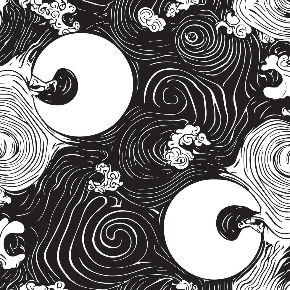 Zen-Inspired Seamless Print vector
