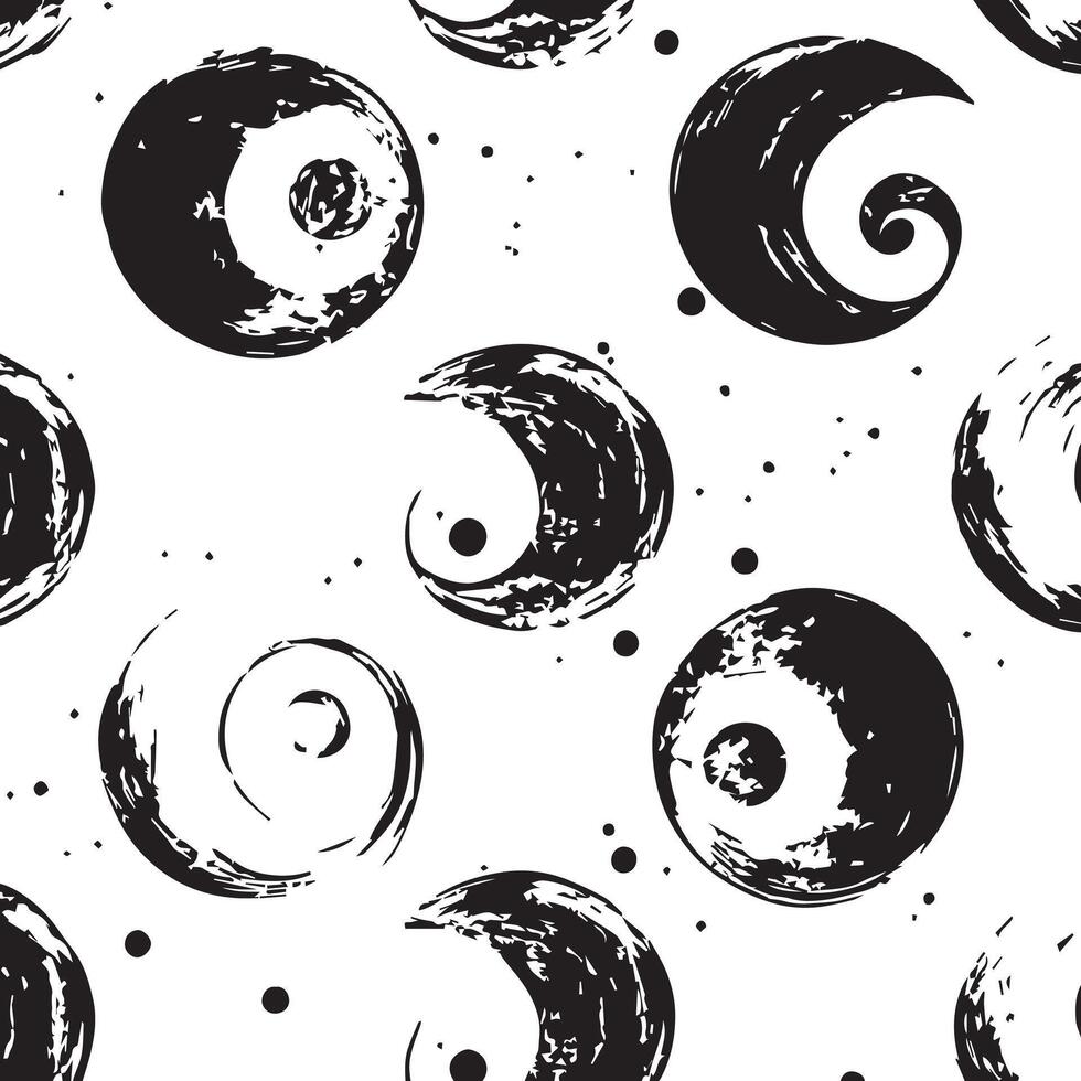 Classic Yin Yang and Lotus Design vector