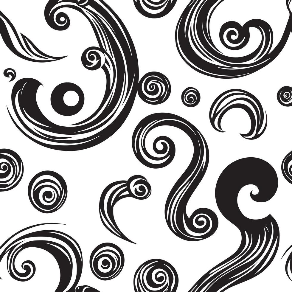 Zen Stones and Waves Seamless Print vector