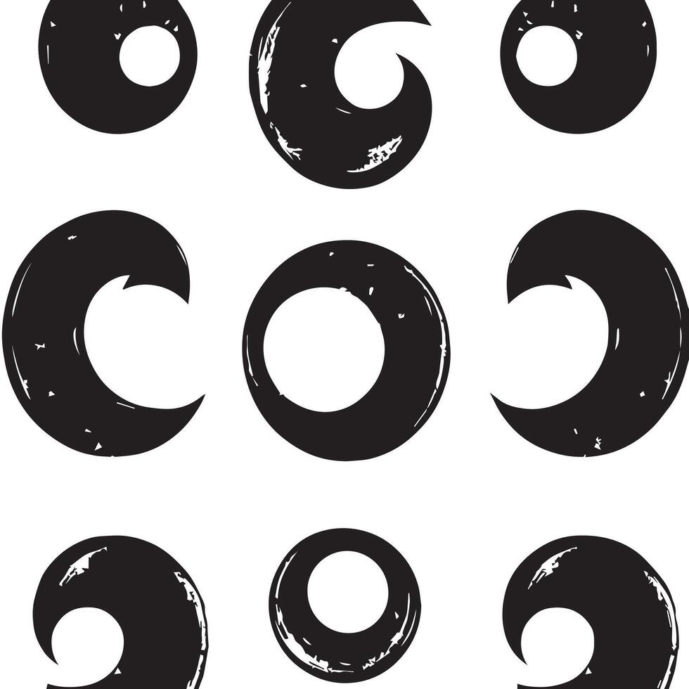 White Background Yin Yang Motif vector