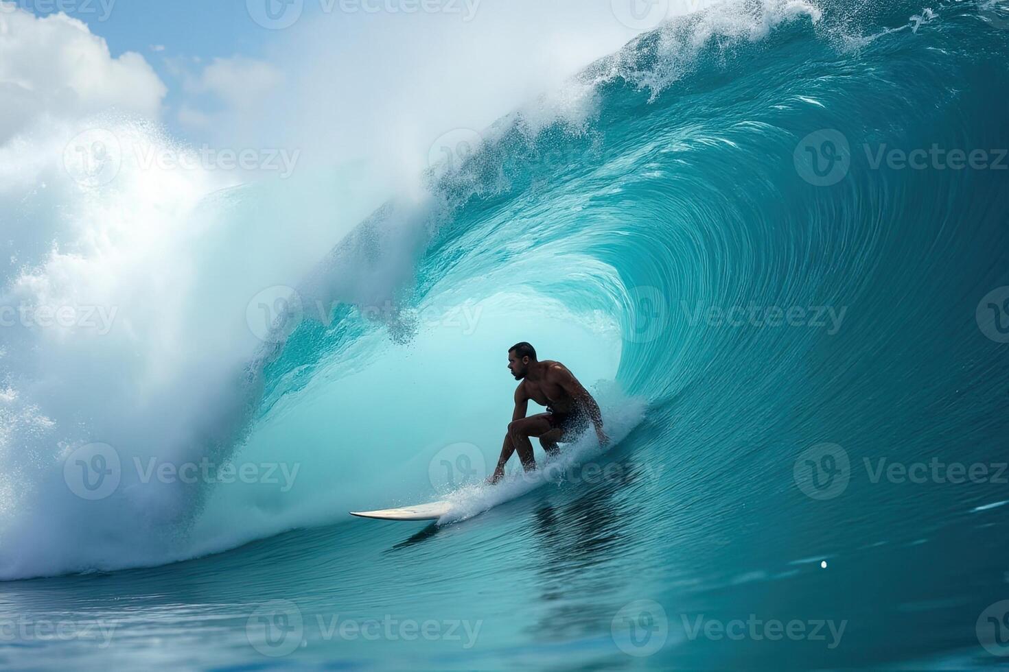 Surfer in the perfect wave photo
