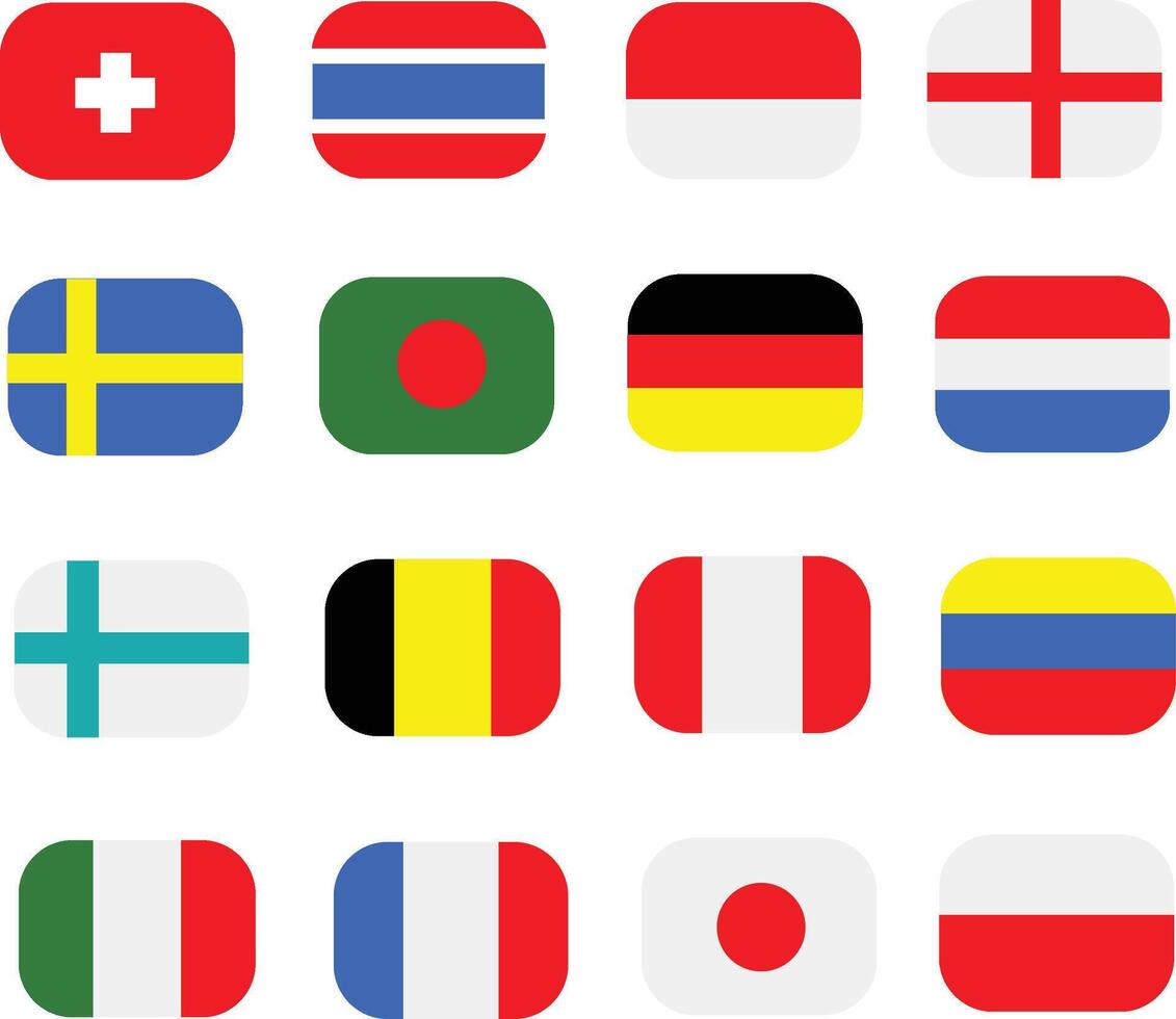 kind of country flags vector