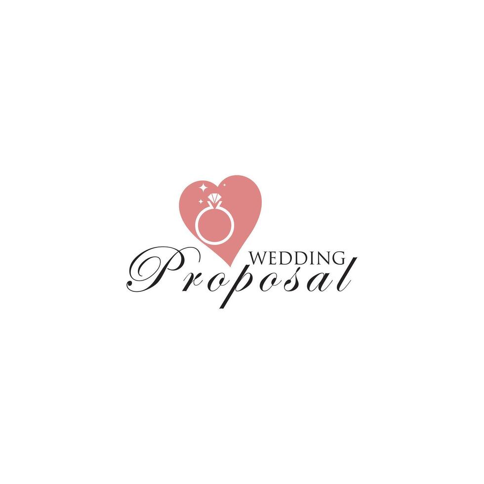 Creative weeding proposal logo design with unique concept premium vector