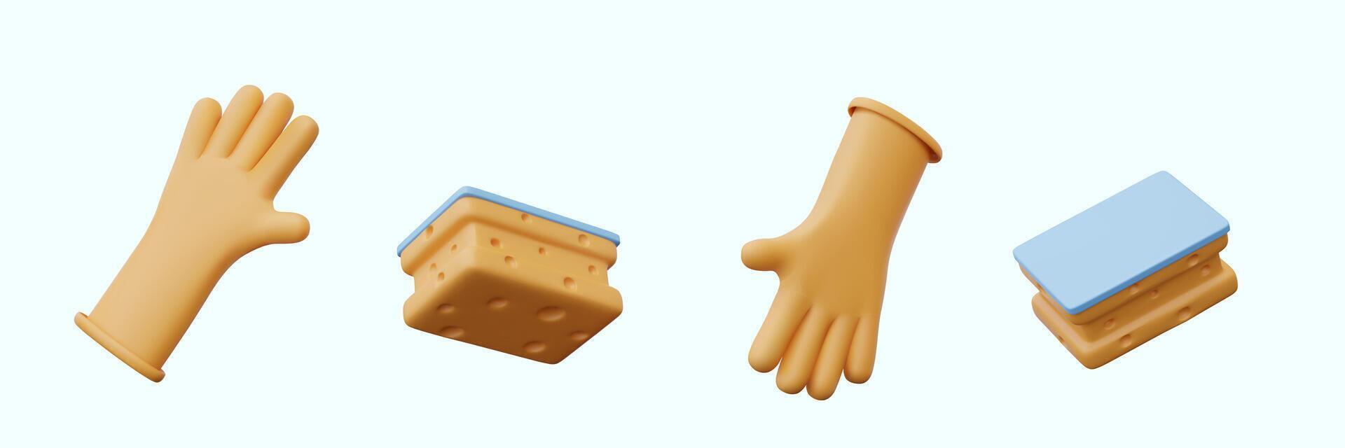 realistic elements for dynamic concepts of washing dishes, cleaning in bathroom vector