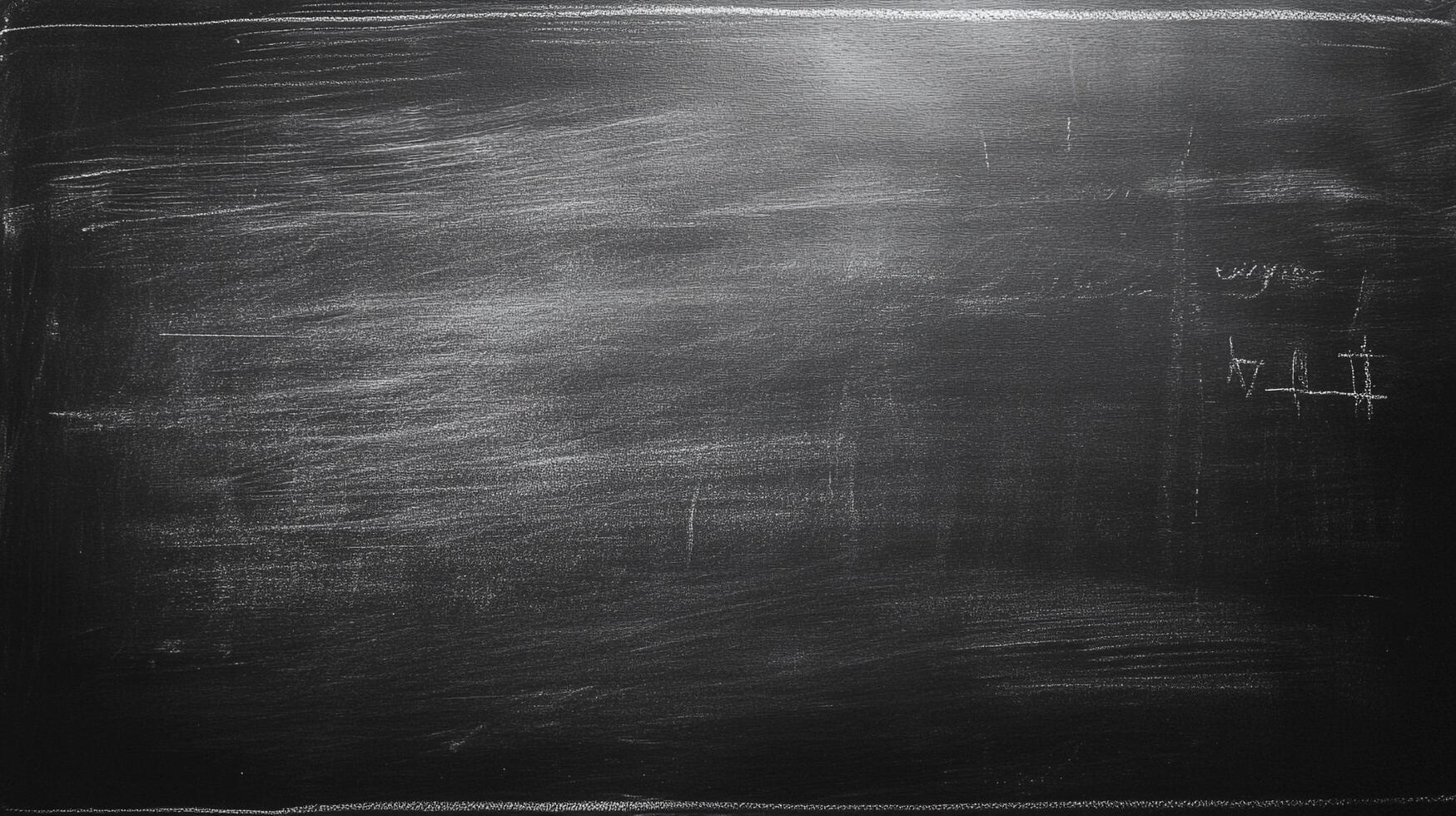 Dark chalkboard with white chalk smudges, evoking a sense of learning, education, and vintage classroom aesthetics. photo