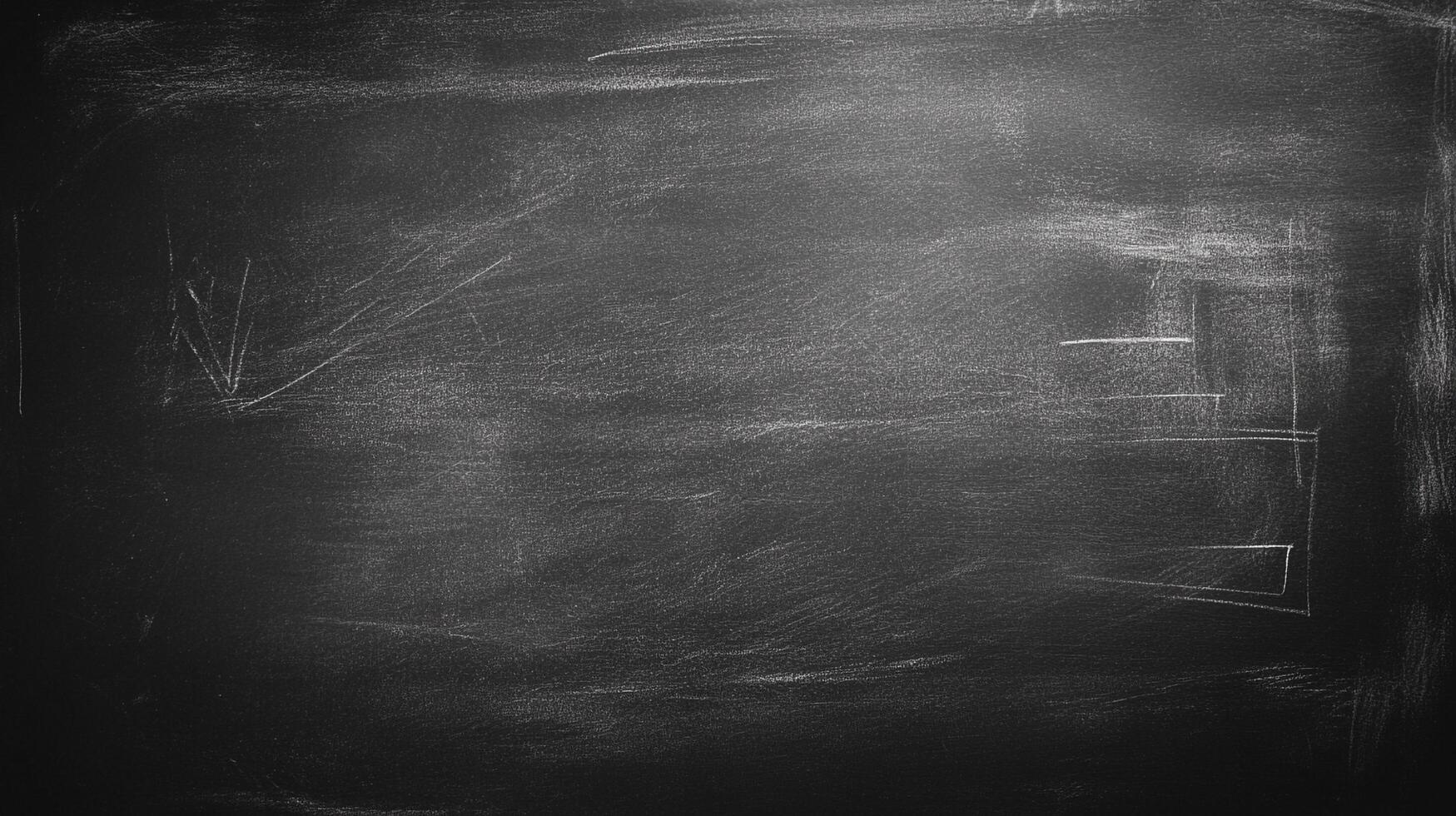 A dark chalkboard with chalk residue and faint drawings, evoking a sense of school, learning, and the passage of time. Erased lessons. photo
