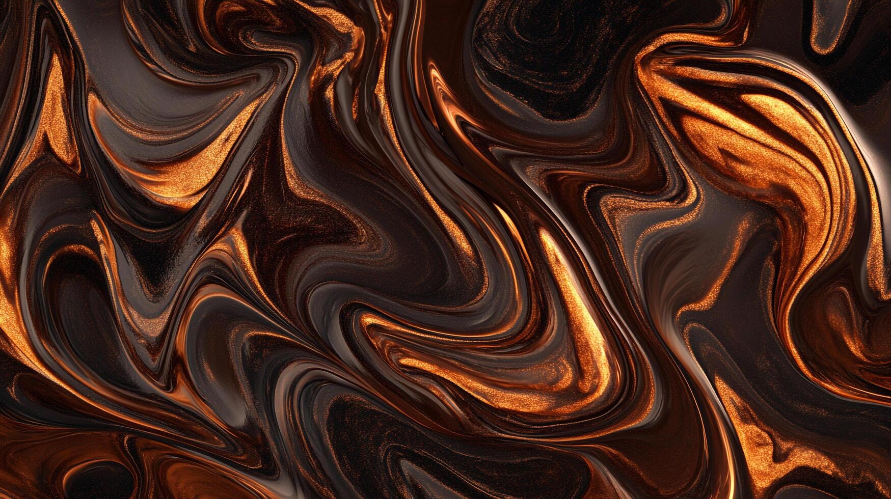 Abstract swirl of fluid colors, primarily black and gold, creates a dynamic, flowing artistic design. photo