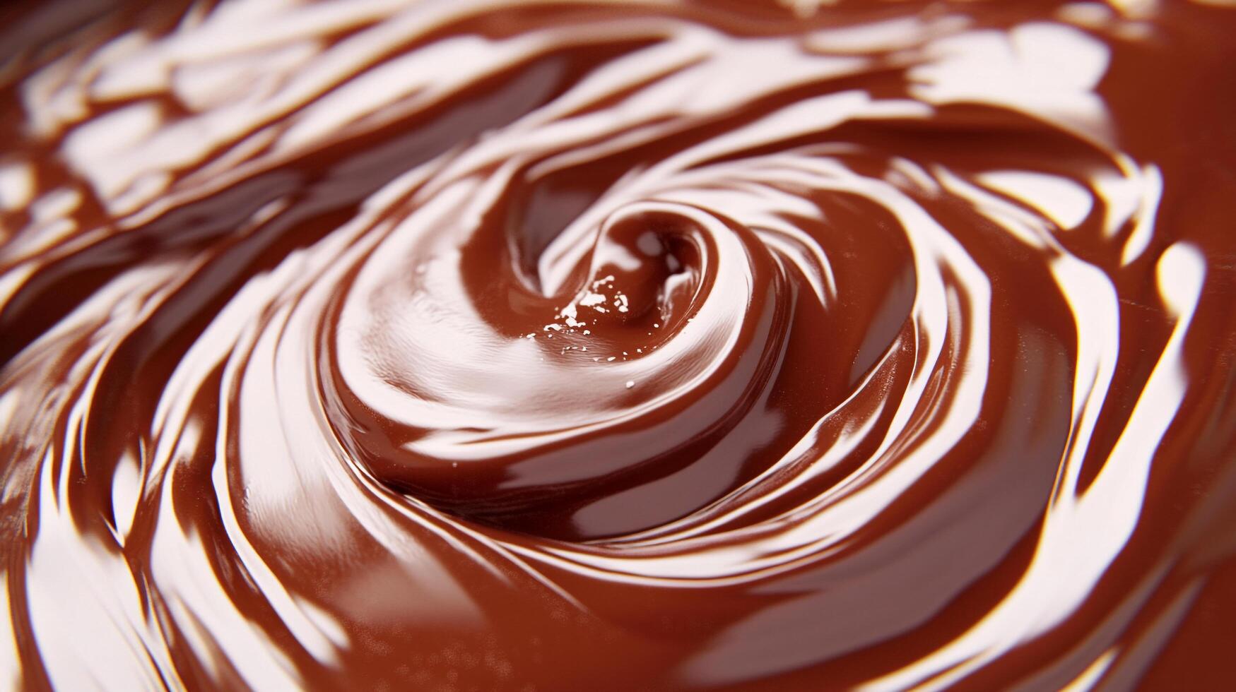 A swirling vortex of melted dark chocolate with white streaks, showcasing a rich and decadent confectionery masterpiece. photo