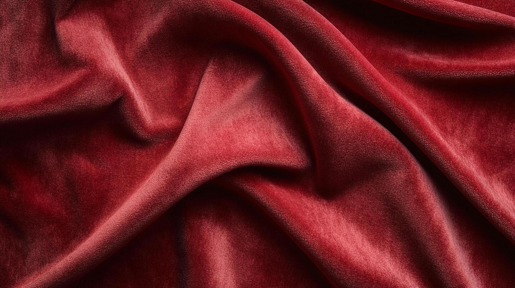 Luxurious red velvet fabric with soft, draped texture. Perfect for upholstery, fashion, or elegant backdrops, showcasing rich color and depth. photo