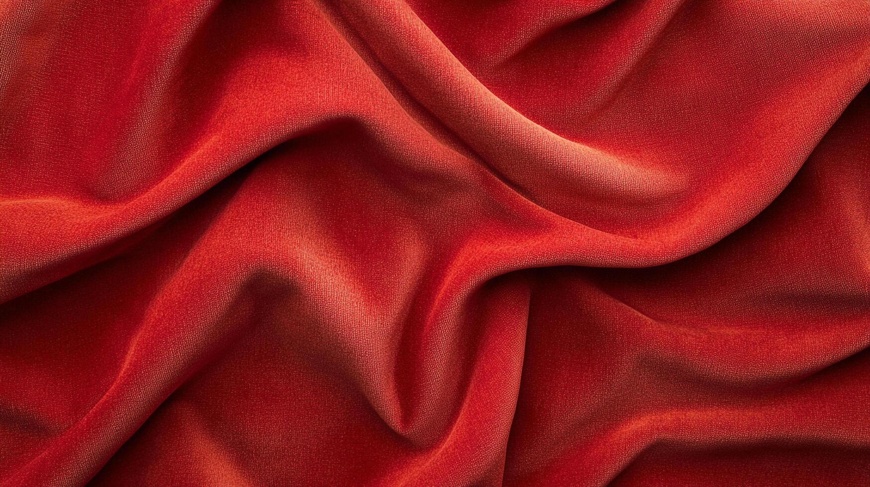 Luxurious red fabric with soft, flowing folds. Rich texture adds depth and warmth, perfect for elegant designs. A tactile and visual delight. photo