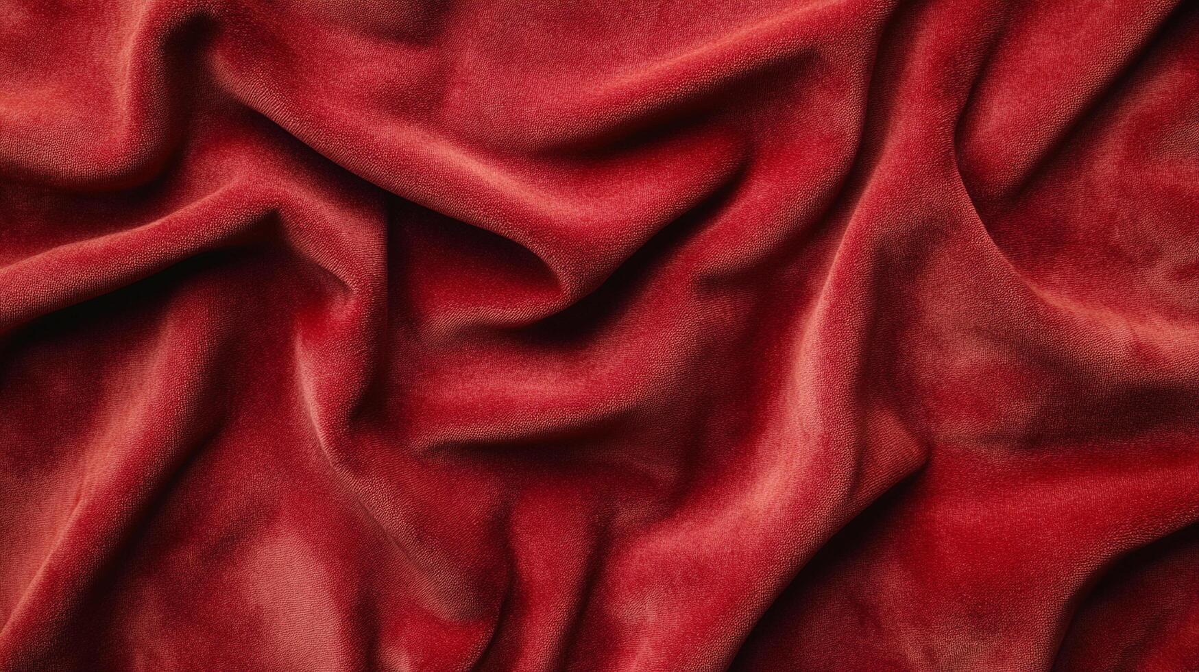 Luxurious red velvet fabric with deep, rich color and soft, plush texture creating a sensual and inviting backdrop. photo