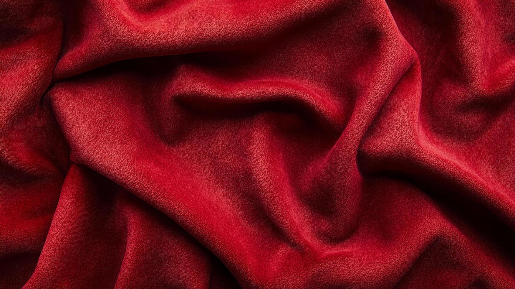 Crimson velvet fabric draped with elegant folds, displaying a deep, vibrant texture perfect for luxury designs and artistic backdrops. photo