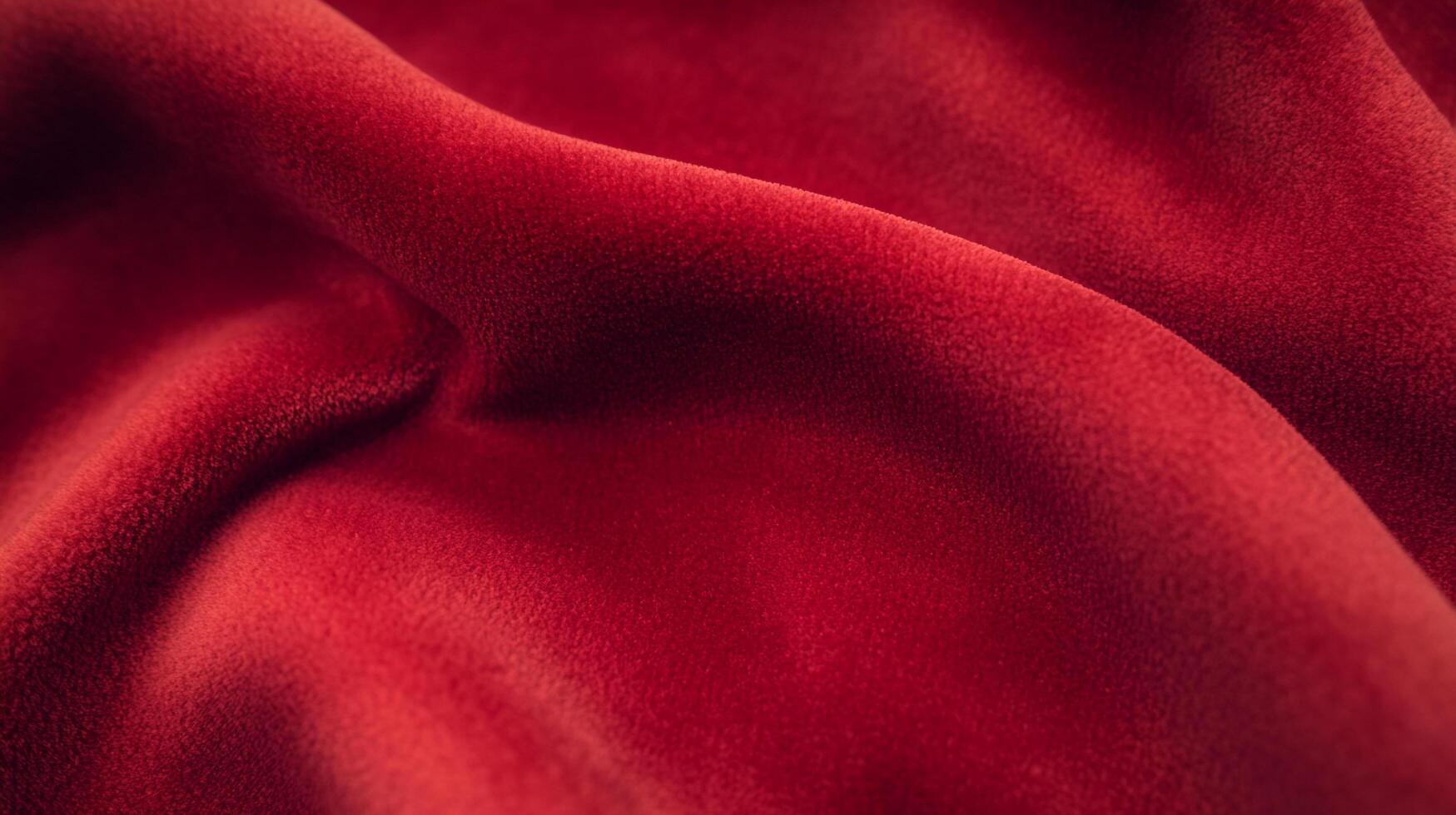 Crimson waves of soft fabric create a dynamic surface, showcasing the texture and rich color of textile art in a studio setting. photo