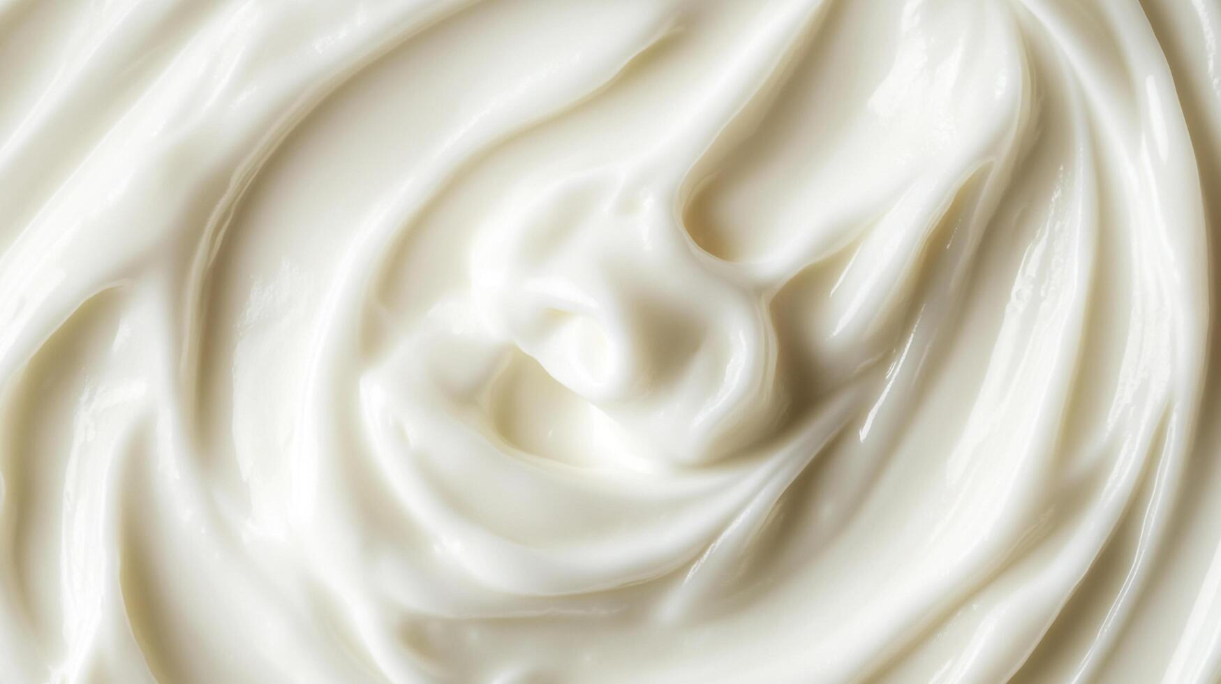 Close-up of swirls of rich, smooth white cream forming an abstract pattern, creating a sense of luxury and indulgence. photo