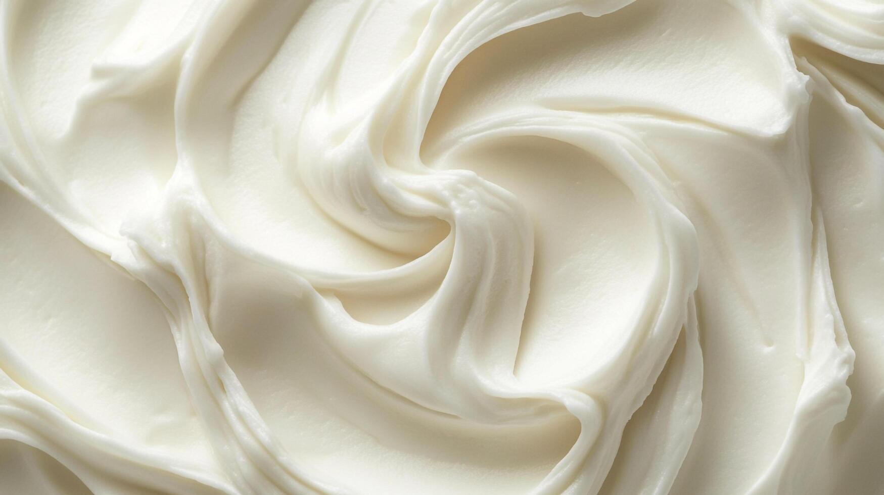 Close up of white frosting or cream swirls filling the frame. A smooth and delicious addition to any dessert or baking project. photo