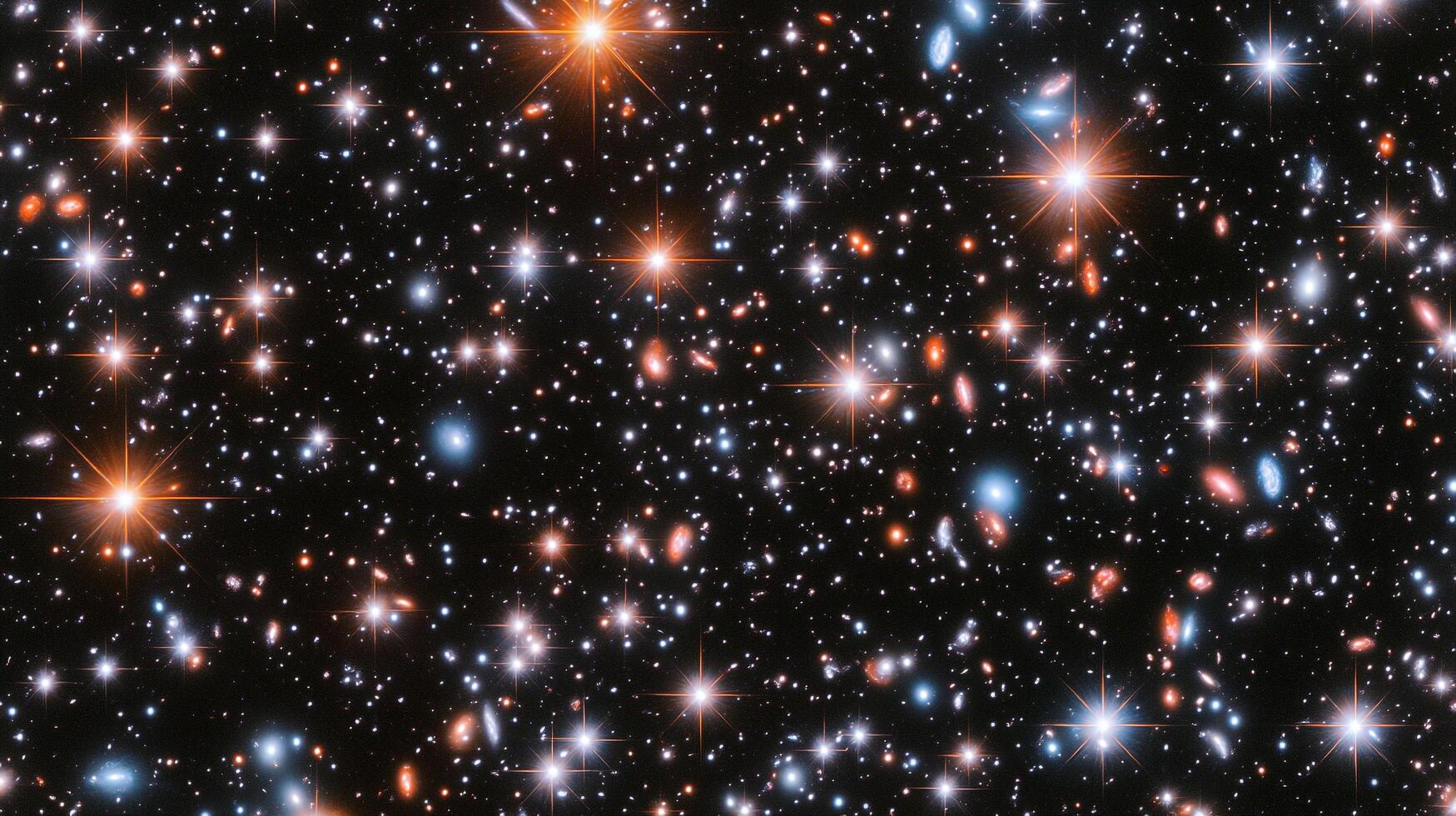 Distant galaxies shimmer in the cosmic darkness, illuminated by the light of countless stars, a breathtaking celestial panorama. photo